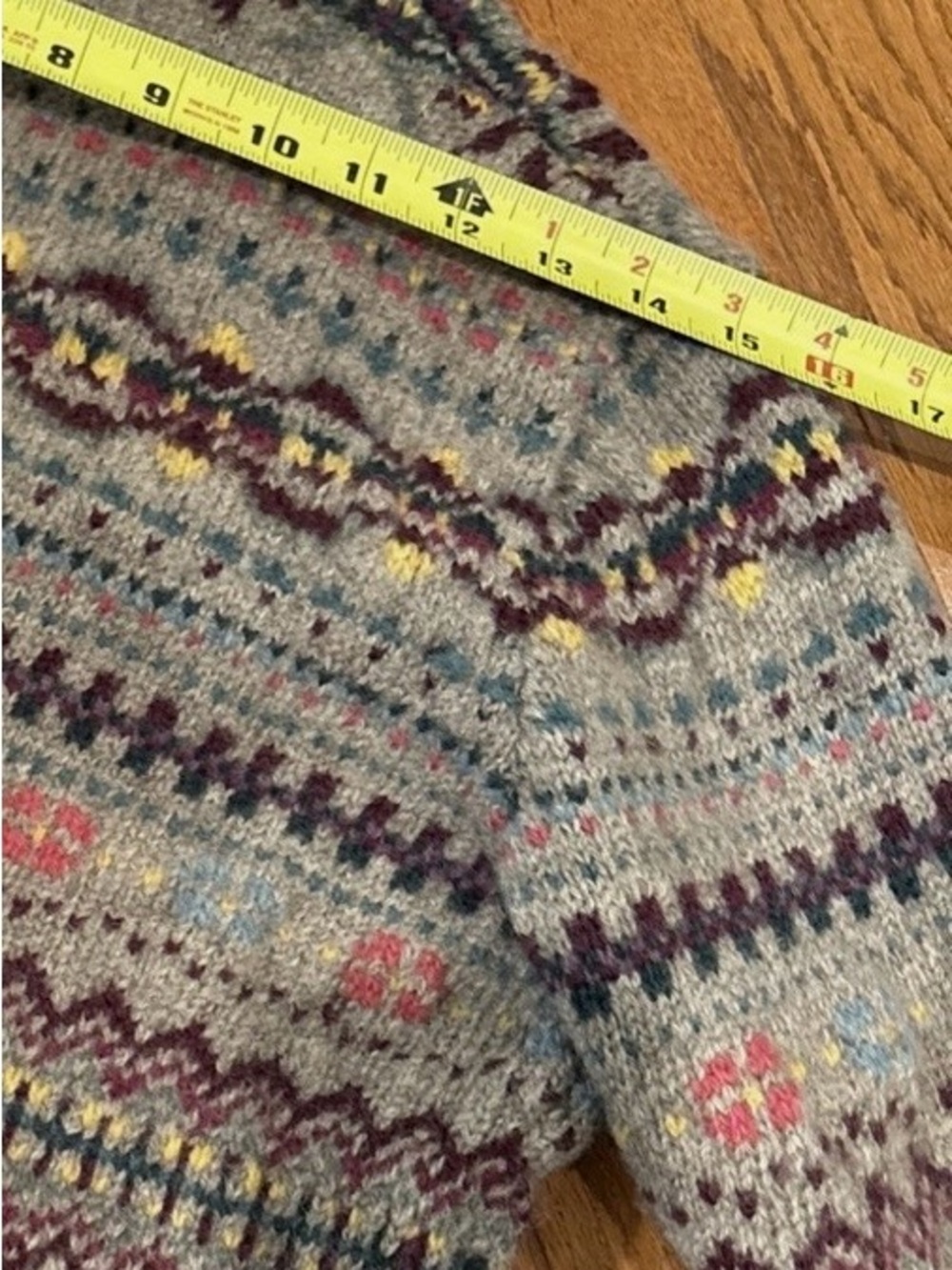 VTG Lauren Ralph Lauren Hand Knit Wool Fair Isle Cardigan Sweater Sz M - Picture 6 of 8